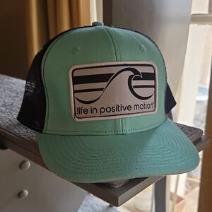 Life In Positive Motion Mint Green & Black Trucker Hat